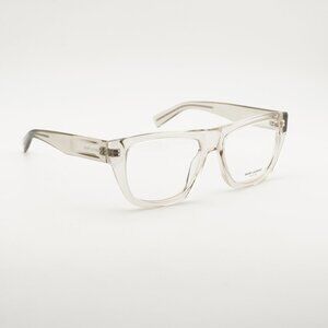 Saint Laurent SL714 003 Eyeglasses Transparent Beige 55mm Square Frame